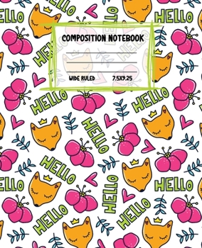 Paperback Composition Notebook Wide Ruled: Red Fox Colourful Workbook for Girls Boys for Writing - Pretty Journal for Kids - Unique Gift Idea with Cute Patterns Book