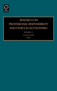 Hardcover Research on Professional Responsibility and Ethics in Accounting Book