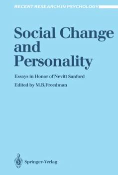 Paperback Social Change and Personality: Essays in Honor of Nevitt Sanford Book