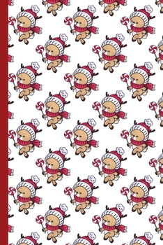 Blank Lined Notebook Journal For Christmas: Medium Ruled Book for Children, Teens and Adults - Cute Fawn And Lollipop (College Ruled Line Paper)