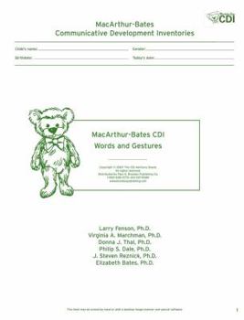 MacArthur-Bates Communicative Development Inventories (CDI) Words and Sentences, Desktop Scannable, English