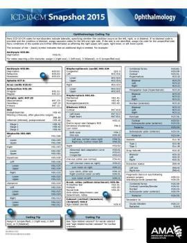 Cards ICD-10-CM 2015 Snapshot Coding Card: Ophthalmology Book