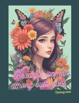 Paperback Beautiful woman among butterflies.: flower coloring book ages 8 to 15. Book