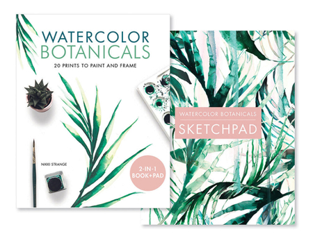 Paperback Watercolor Botanicals (2 Books in 1): 20 Prints to Paint and Frame Book