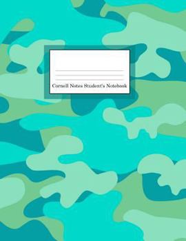 Paperback Cornell Notes Student's Notebook: 185 Pages Large Size 8.5 X 11 Teal and Turquoise Camo Design Cover Book