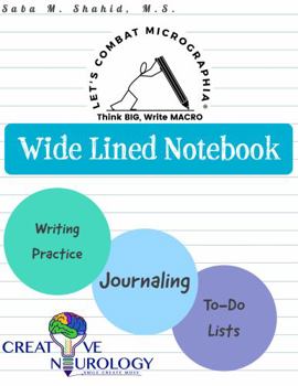 Paperback Let's Combat Micrographia Wide Lined Notebook [Large Print] Book