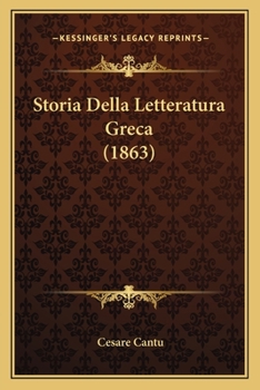 Paperback Storia Della Letteratura Greca (1863) [Italian] Book