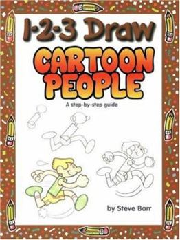 Paperback 1-2-3 Draw Cartoon People: A Step-By-Step Guide Book