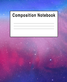 Paperback Composition Notebook: Blue & Red Space Book