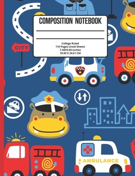 Paperback Composition Notebook Wide Ruled: Firefighter 110 Pages Book