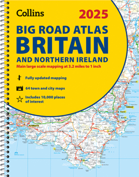 Spiral-bound 2025 Collins Big Road Atlas Britain and Northern Ireland: A3 Spiral Book