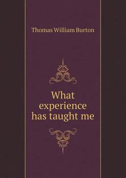 Paperback What experience has taught me Book