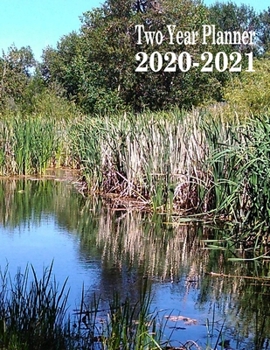 Paperback Two Year Planner 2020-2021: Pond Monthly Planner 8.5 x 11 Book