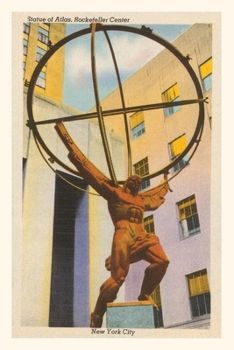 Paperback Vintage Journal Statue of Atlas, New York City Book