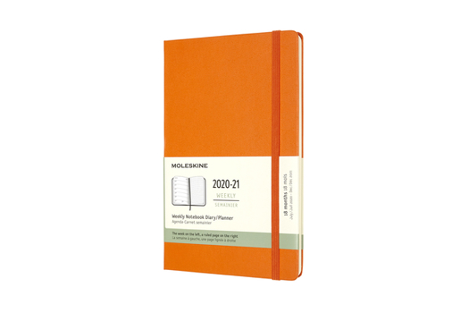 Calendar Moleskine 2020-21 Weekly Planner, 18m, Large, Cadmium Orange, Hard Cover (5 X 8.25) Book