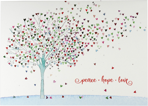 Misc. Festive Tree of Hearts Deluxe Boxed Holiday Cards Book