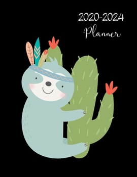 Paperback 2020-2024 Planner: Cute Sloth 5-Year Monthly Planner Includes At A Glance Calendar Christmas Gift, Birthday Gift Ideas for Him or Her Book