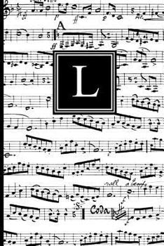 Paperback L: Musical Letter L Monogram Music Journal, Black and White Music Notes Cover, Personal Name Initial Personalized Journal Book