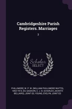 Paperback Cambridgeshire Parish Registers. Marriages: 3 Book