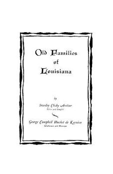 Paperback Old Families of Louisiana Book