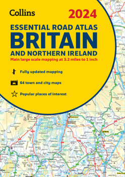 Spiral-bound 2024 Collins Essential Road Atlas Britain and Northern Ireland: A4 Spiral Book