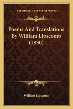 Paperback Poems And Translations By William Lipscomb (1830) Book