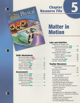 Paperback Holt Science & Technology: Physical Science Chapter 5 Resource File: Matter in Motion Book