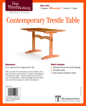 Paperback Fine Woodworking's Contemporary Trestle Table Plan Book