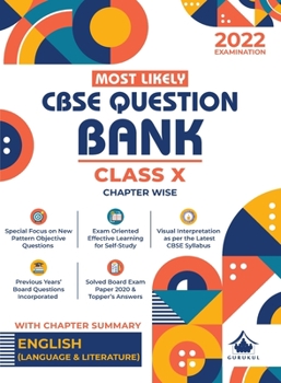Paperback Most Likely Question Bank - English Language & Literature: CBSE Class 10 for 2022 Examination Book