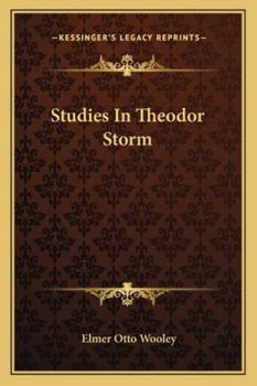 Paperback Studies In Theodor Storm Book