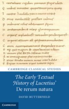 Hardcover The Early Textual History of Lucretius' De rerum natura Book