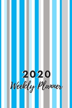 Weekly Planner: 52 week planner and month at a glance, with Blue Candy Stripes