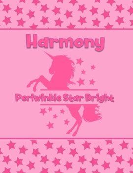 Paperback Harmony Periwinkle Star Bright: Personalized Draw & Write Book with Her Unicorn Name - Word/Vocabulary List Included for Story Writing Book