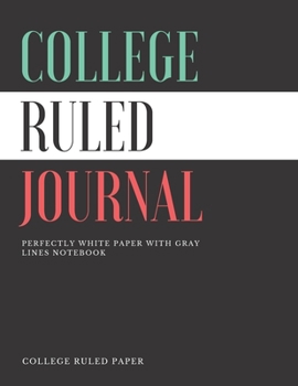 Paperback Colege Ruled Journal: Multi-Purpose Notebook for Writing Notes, Large ( 8.5" x 11" ) 110 Pages - Black Soft Matte Cover: Premium Quality Col Book