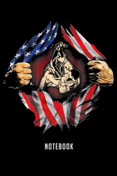 Paperback Notebook: Jiu jitsu mix american flag xmas gift Notebook-6x9(100 pages)Blank Lined Paperback Journal For Student-Jiu jitsu Noteb Book
