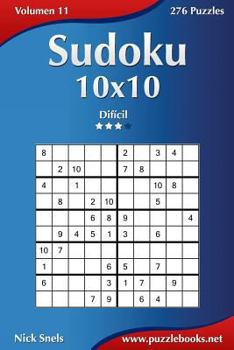Paperback Sudoku 10x10 - Difícil - Volumen 11 - 276 Puzzles [Spanish] Book