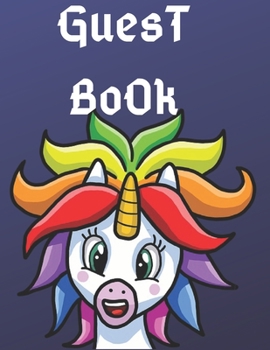 Guest Book unicorn: color unicornCover, Rustic Guest book For Wedding, for baby shower,for graduation,for birthday party,for house warming,for ... lover ,cute unicorn,celebration party