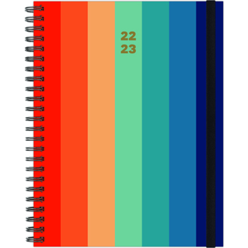 Spiral-bound Simple Stripe 2022-23 8.5 X 11 Hardcover Academic Weekly Planner Book