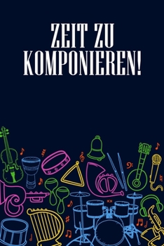 Paperback Zeit zu Komponieren: Notenheft DIN-A5 mit 100 Seiten leerer Notenzeilen zum Notieren von Melodien und Noten für Komponistinnen, Komponisten [German] Book