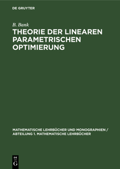 Hardcover Theorie Der Linearen Parametrischen Optimierung [German] Book