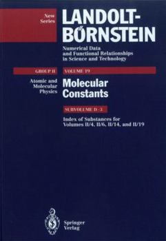 Hardcover Index of Substances for Volumes II/4, II/6, II/14, and II/19 Book