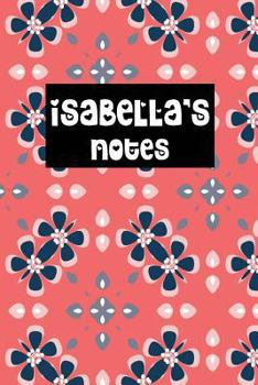 Paperback Isabella's Notes: Coral Personalised College Ruled Notebook Book
