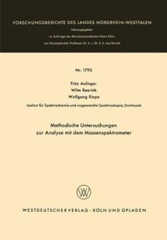 Paperback Methodische Untersuchungen Zur Analyse Mit Dem Massenspektrometer [German] Book