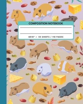 Paperback Composition Notebook: Hamster Pet Animals Exercise Book Journal, Back To School Gifts For Teens Girls Boys Kids Friends Students 8x10" 110 P Book