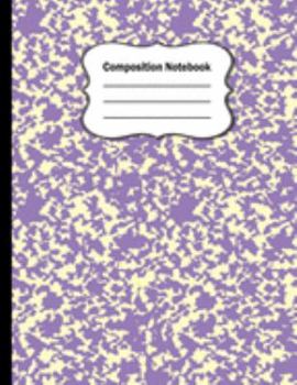Composition Notebook: Unique Lavender Marble Wide ruled blank lined journal notebook