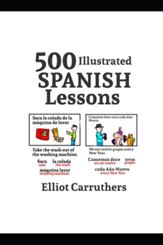 Paperback 500 Illustrated Spanish Lessons Book