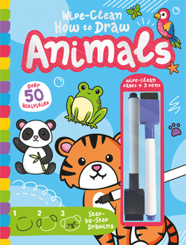 Hardcover Wipe-Clean How to Draw Animals Book