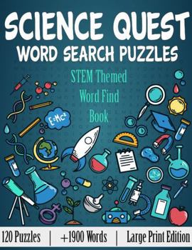 Paperback Science Quest Word Search Puzzles: STEM Themed Word Find Book - Large Print Edition Book