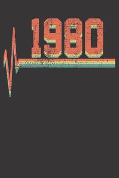 Paperback Notebook: 1980 Birthday Year Heartbeat '80s Retro Book