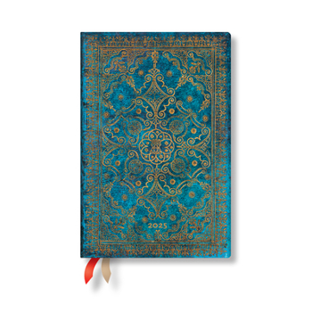 Calendar Paperblanks 2025 Weekly Planner Azure Equinoxe 12-Month Mini Horizontal Elastic Band 160 Pg 100 GSM Book